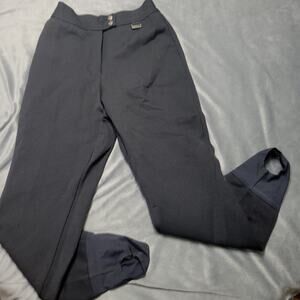 VTG Edelweiss Ski Pants Womens 8 Black High Rise Sturup Leg USA Made Comfort Top